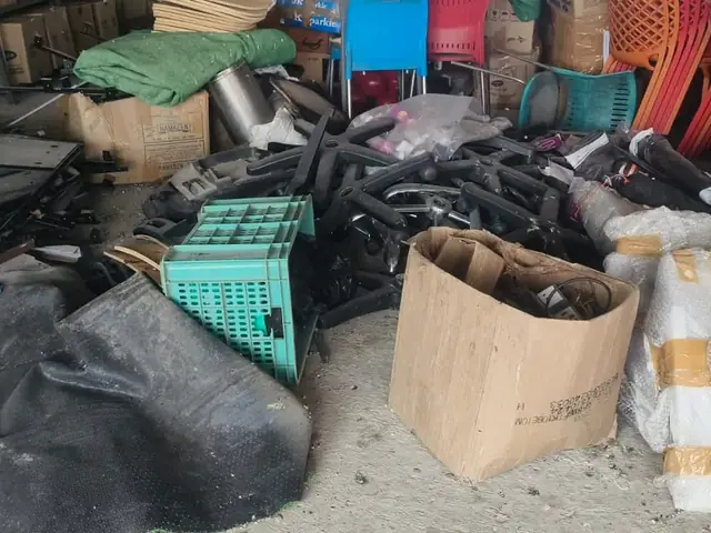 Mixed office scrap and plastic chairs
