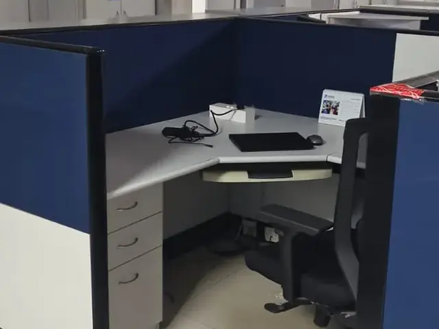 Office workstation cubicle with chair