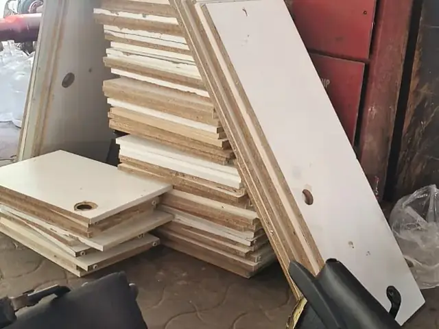 Partition boards and old chairs