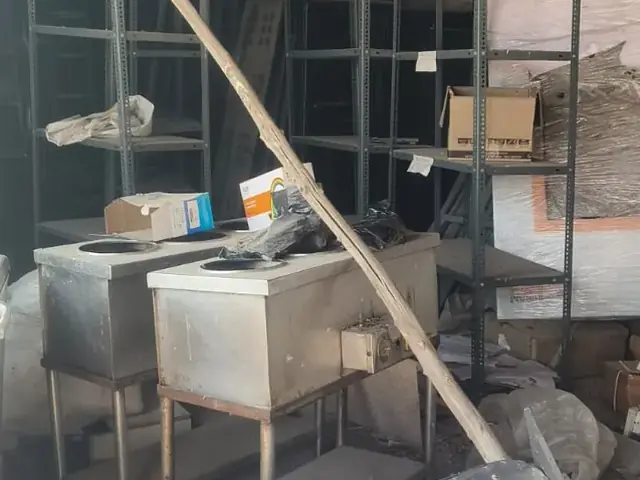 Steel racks and kitchen equipment