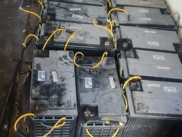 Rows of UPS batteries